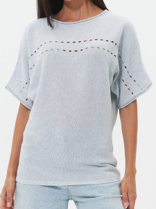 Джемпер короткий рукав л1248 перламутр