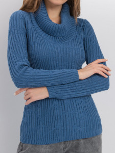 Джемпер высокое горло л21173 джинс