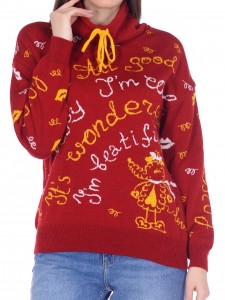 Джемпер высокое горло л1151 бордо