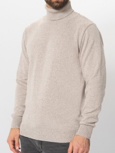 Джемпер высокое горло 1982 бежевый