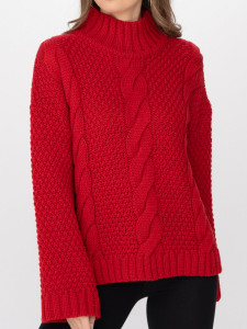 Джемпер высокое горло л31157 мак