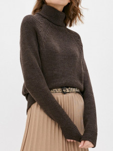 Джемпер высокое горло л1029 кофе