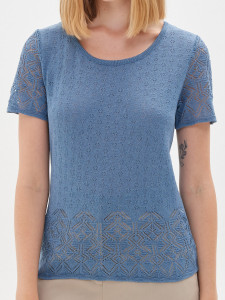 Джемпер короткий рукав л20470 джинс