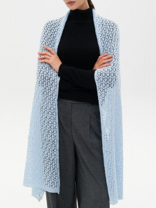 Шарф а1487 голубой