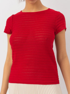 Джемпер короткий рукав л21225 красный