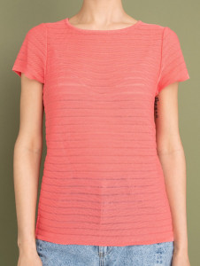 Джемпер короткий рукав л21225 коралл