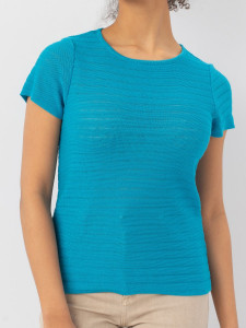 Джемпер короткий рукав л21225 бирюза