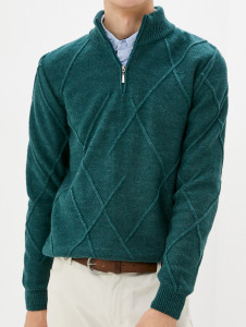 Джемпер короткая молния 22254 зеленый