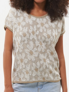 Джемпер короткий рукав л1346 бежевый