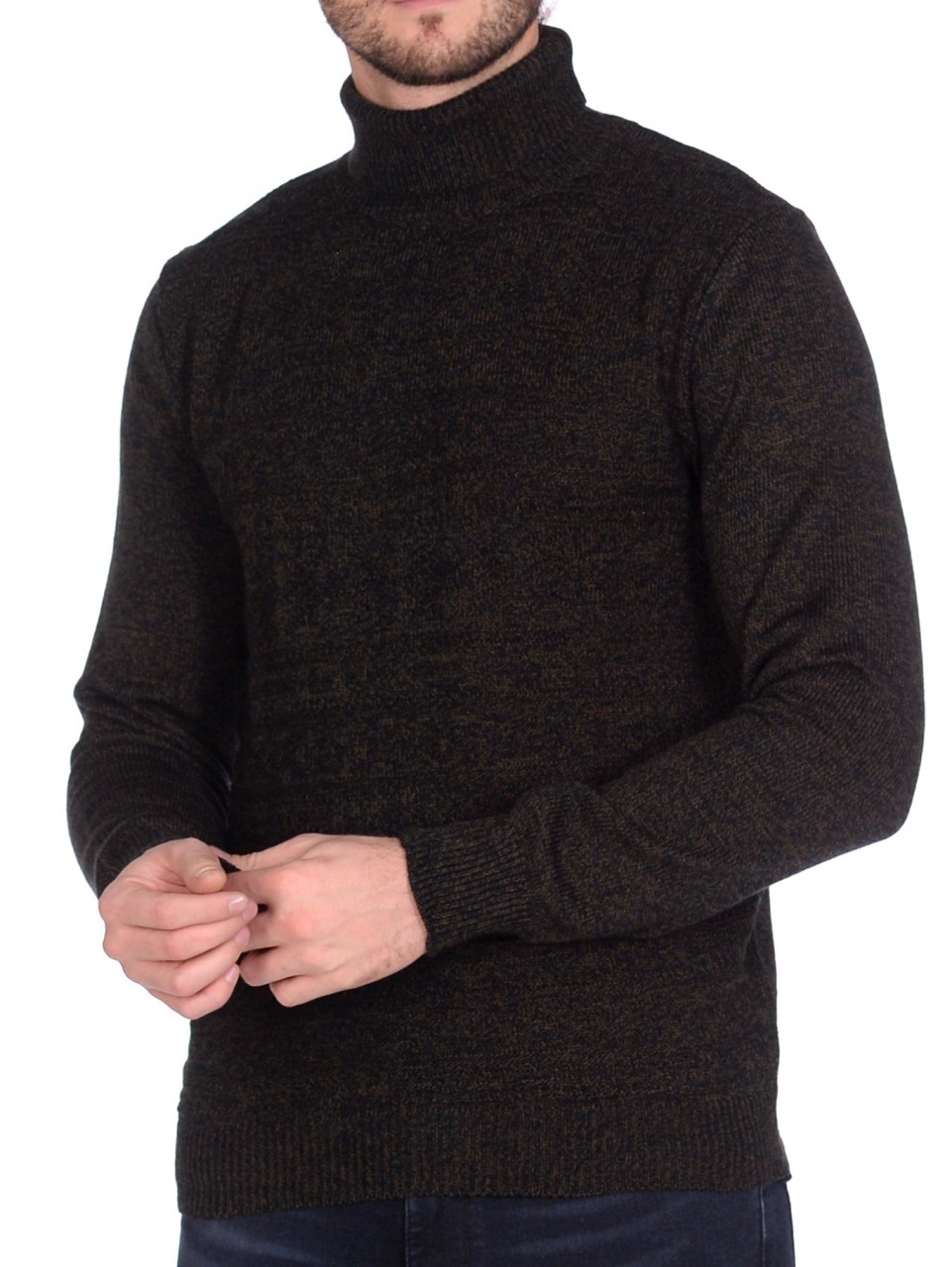 Джемпер высокое горло 1748 коричневый 1