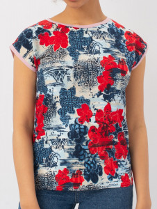 Джемпер короткий рукав в21239 Скарлет