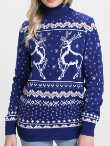 Джемпер высокое горло л20915 василек