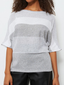 Джемпер короткий рукав л20711 серый