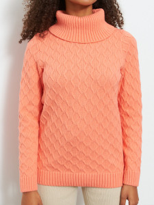 Джемпер высокое горло л1287 коралл