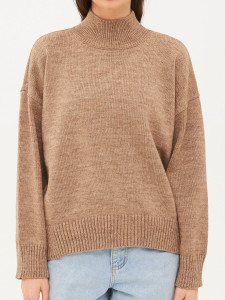 Джемпер высокое горло л1384 бежевый