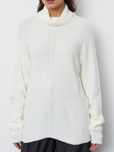 Джемпер высокое горло л1289 белый