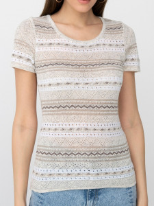 Джемпер короткий рукав л20301 бежевый