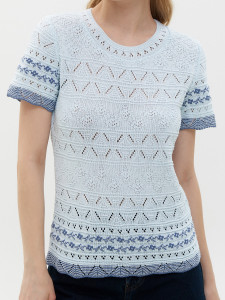 Джемпер короткий рукав л0459 небесный