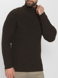 Джемпер высокое горло 22259 коричневый