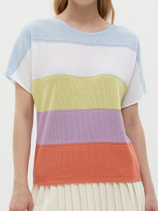 Джемпер короткий рукав л1475 коралл